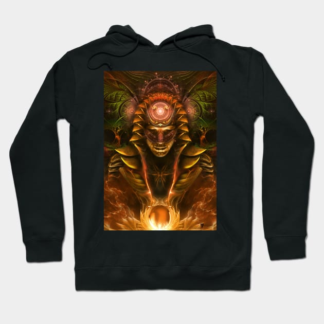 Sentinel Fractal Visionary Art Manafold Art Hoodie by Manafold